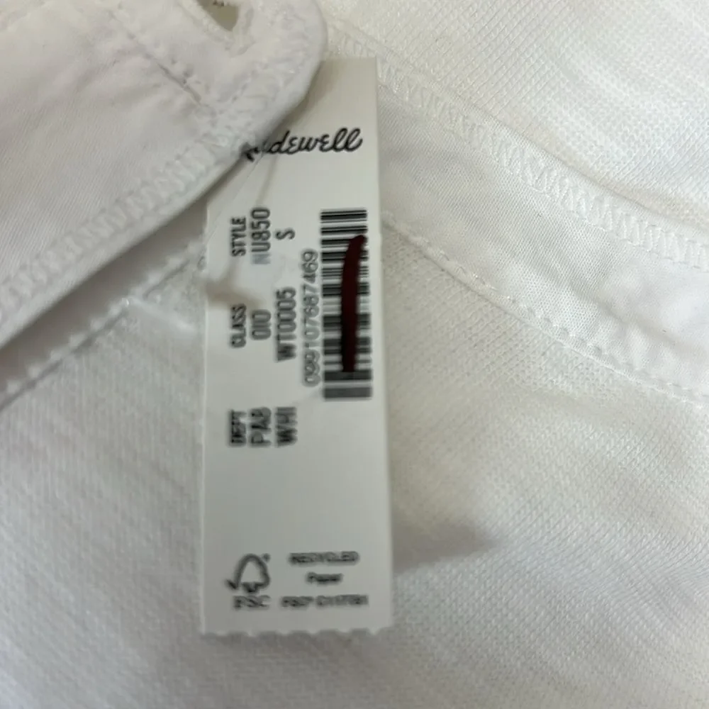 Madewell NU850 White Relaxed Henley Long-Sleeve Tee size small NWT
